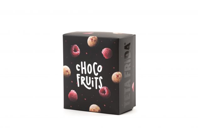 premium Choco fruits whole raspberries in white chocolate with cream