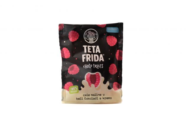 premium Choco fruits whole raspberries in white chocolate with cream