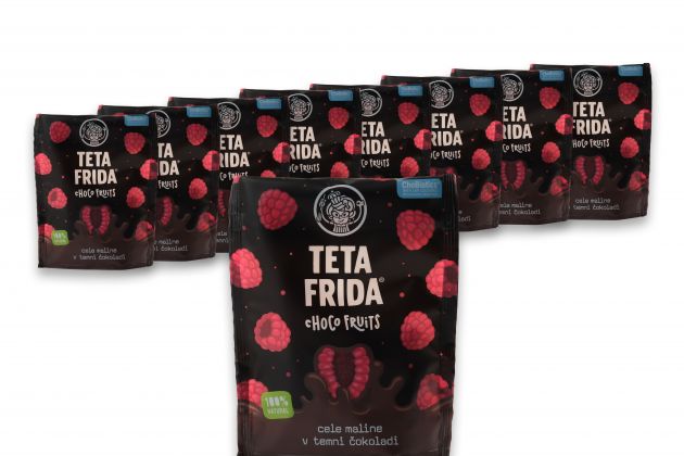 Choco fruits Raspberry in dark chocolate pack 8+1 free