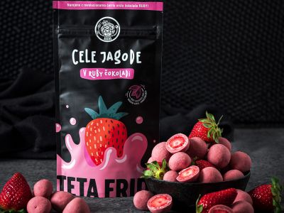 New - Whole strawberries in revolutionary ruby chocolate