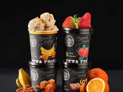 New packaging of Divine gourmet ice creams in Hofer