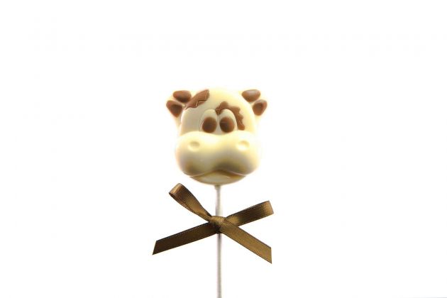 Chocolate lollipop Hippo, white