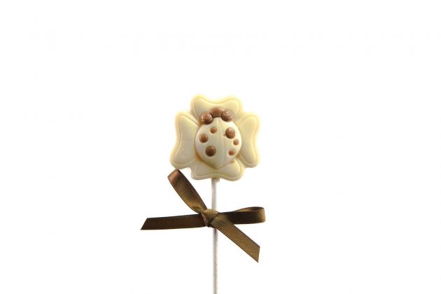 Chocolate lollipop Ladybug, white