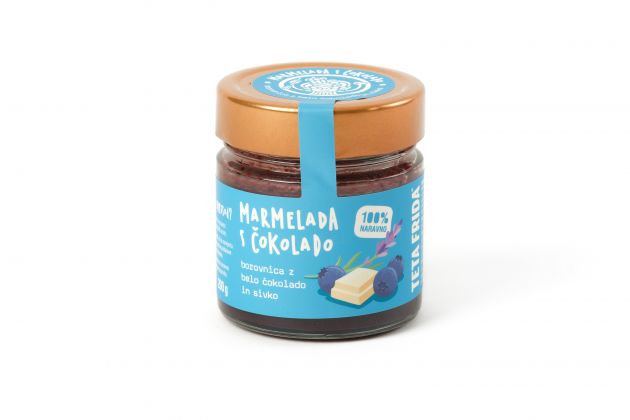 Blueberry jam with white chocolate and lavender