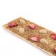 White chocolate with strawberry, orange and almonds